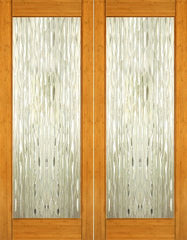 WDMA 48x96 Door (4ft by 8ft) Interior Swing Bamboo BM-33 Contemporary Waterfall Glass Double Door 1