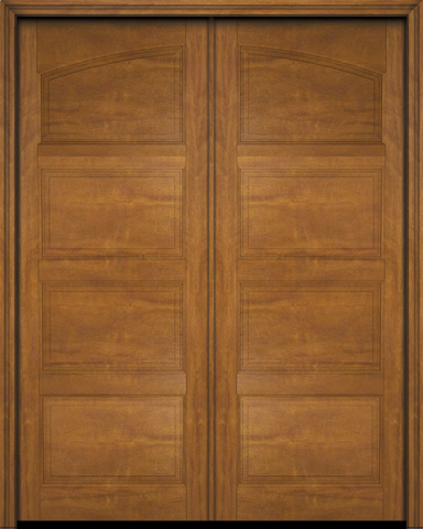 WDMA 48x96 Door (4ft by 8ft) Interior Swing Mahogany Arch Top 4 Panel Transitional Exterior or Double Door 2