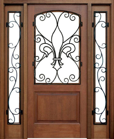 WDMA 50x80 Door (4ft2in by 6ft8in) Exterior Mahogany Metaire Hendersonville Single Door/2Sidelight 1
