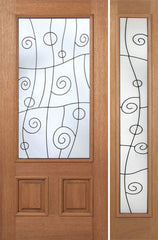 WDMA 50x80 Door (4ft2in by 6ft8in) Exterior Mahogany Barcelona Single Door/1side 1