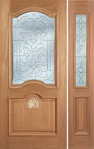 WDMA 50x80 Door (4ft2in by 6ft8in) Exterior Mahogany Franklin Single Door/1side w/ U Glass 1