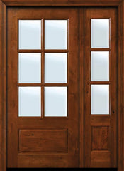 WDMA 50x80 Door (4ft2in by 6ft8in) Exterior Knotty Alder 36in x 80in 6 lite TDL Estancia Alder Door /1side w/Bevel IG 1