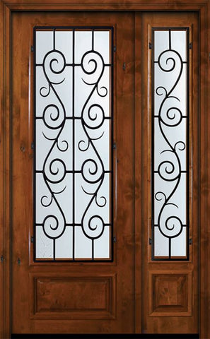 WDMA 50x96 Door (4ft2in by 8ft) Exterior Knotty Alder 36in x 96in 3/4 Lite St. Charles Alder Door /1side 1