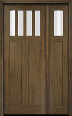 WDMA 51x80 Door (4ft3in by 6ft8in) Exterior Swing Mahogany 4 Horizontal Lite Craftsman Single Entry Door Sidelight 3
