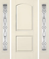 WDMA 52x80 Door (4ft4in by 6ft8in) Exterior Smooth 2 Panel Soft Arch Star Door 2 Sides Blackstone Full Lite 1