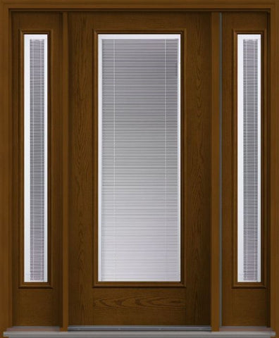 WDMA 52x80 Door (4ft4in by 6ft8in) French Oak ODL Raise/Tilt Full Lite W/ Stile Lines Fiberglass Exterior Door 2 Sides 1