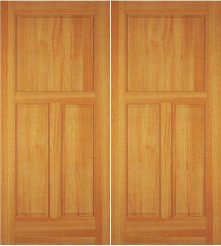 WDMA 52x96 Door (4ft4in by 8ft) Exterior Swing Alder Wood 3 Panel Colonial Double Door 1