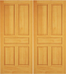 WDMA 52x96 Door (4ft4in by 8ft) Exterior Swing Cherry Wood 5 Panel Rustic Double Door 1