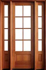 WDMA 52x96 Door (4ft4in by 8ft) Patio Mahogany Alexandria SDL 8 Lite Impact Single Door/2Sidelight 1