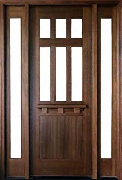 WDMA 52x96 Door (4ft4in by 8ft) Exterior Mahogany Tuscany Glencoe Impact Single Door/2Sidelight 1
