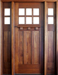 WDMA 52x96 Door (4ft4in by 8ft) Exterior Mahogany Tuscany SDL 6 Lite Impact Single Door/2Sidelight 1