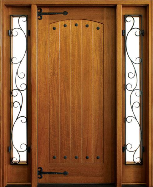 WDMA 52x96 Door (4ft4in by 8ft) Exterior Mahogany Chancery Single/2Sidelight Tuscany 1