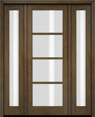 WDMA 52x96 Door (4ft4in by 8ft) Exterior Swing Mahogany 4 Lite TDL Single Entry Door Full Sidelights 3