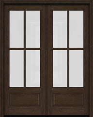 WDMA 52x96 Door (4ft4in by 8ft) Exterior Barn Mahogany 3/4 4 Lite TDL or Interior Double Door 1