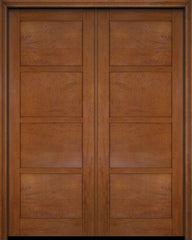 WDMA 52x96 Door (4ft4in by 8ft) Interior Swing Mahogany 4 Panel Windermere Shaker Exterior or Double Door 4