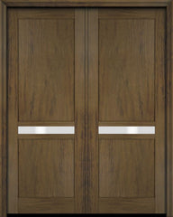 WDMA 52x96 Door (4ft4in by 8ft) Interior Barn Mahogany 121 Windermere Shaker Exterior or Double Door 4