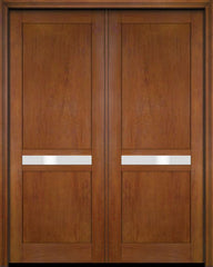 WDMA 52x96 Door (4ft4in by 8ft) Interior Barn Mahogany 121 Windermere Shaker Exterior or Double Door 5