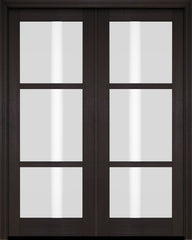 WDMA 52x96 Door (4ft4in by 8ft) Interior Swing Mahogany 3 Lite Windermere Shaker Exterior or Double Door 2