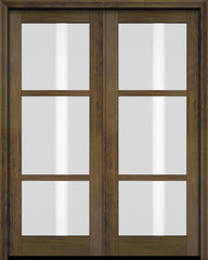 WDMA 52x96 Door (4ft4in by 8ft) Interior Swing Mahogany 3 Lite Windermere Shaker Exterior or Double Door 3