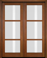 WDMA 52x96 Door (4ft4in by 8ft) Interior Swing Mahogany 3 Lite Windermere Shaker Exterior or Double Door 4