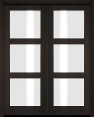 WDMA 52x96 Door (4ft4in by 8ft) Exterior Barn Mahogany Modern 3 Lite Shaker or Interior Double Door 3