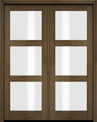 WDMA 52x96 Door (4ft4in by 8ft) Exterior Barn Mahogany Modern 3 Lite Shaker or Interior Double Door 5