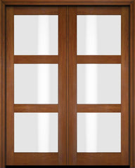 WDMA 52x96 Door (4ft4in by 8ft) Exterior Barn Mahogany Modern 3 Lite Shaker or Interior Double Door 7