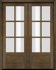 WDMA 52x96 Door (4ft4in by 8ft) Interior Swing Mahogany 3/4 6 Lite TDL Exterior or Double Door 3
