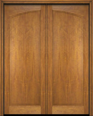 WDMA 52x96 Door (4ft4in by 8ft) Exterior Barn Mahogany Full Arch Raised Panel Solid or Interior Double Door 1