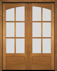 WDMA 52x96 Door (4ft4in by 8ft) Interior Swing Mahogany Double 3/4 Arch 6 Lite Exterior or Door 1