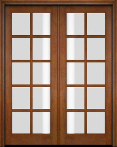 WDMA 52x96 Door (4ft4in by 8ft) French Swing Mahogany 10 Lite TDL Exterior or Interior Double Door 4