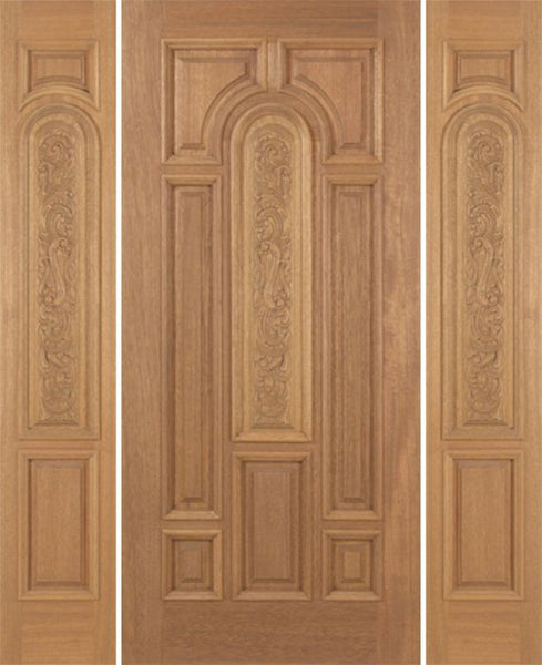 WDMA 54x80 Door (4ft6in by 6ft8in) Exterior Mahogany Revis Single Door/2side Carved Panel - 6ft8in Tall 1