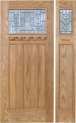 WDMA 54x80 Door (4ft6in by 6ft8in) Exterior Oak Biltmore Single Door/1side w/ A Glass 1