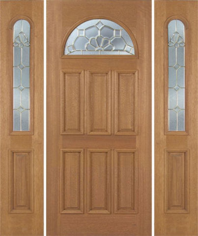 WDMA 54x80 Door (4ft6in by 6ft8in) Exterior Mahogany Jefferson Single Door/2side w/ A Glass 1