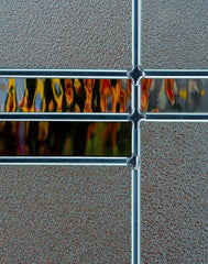 WDMA 54x80 Door (4ft6in by 6ft8in) Exterior Cherry 3/4 Lite Two Panel Single Entry Door Sidelights Crosswalk Glass 2