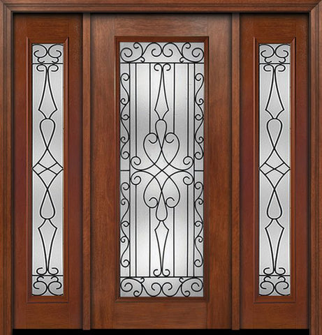 WDMA 54x80 Door (4ft6in by 6ft8in) Exterior Mahogany Full Lite Single Entry Door Sidelights Wyngate Glass 1