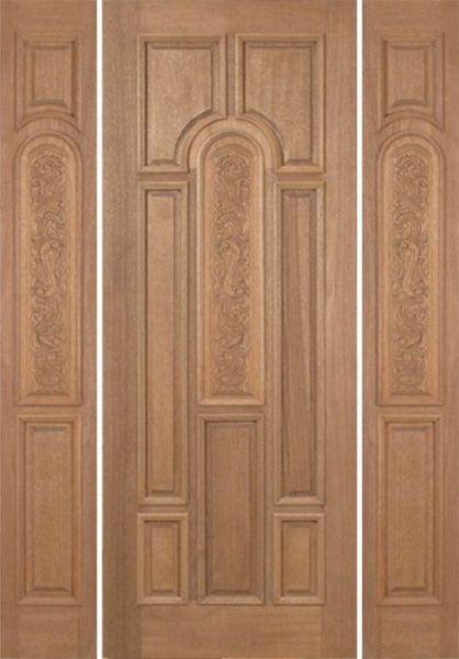 WDMA 54x96 Door (4ft6in by 8ft) Exterior Mahogany Revis Single Door/2side Carved Panel - 8ft Tall 1