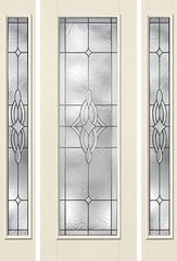 WDMA 54x96 Door (4ft6in by 8ft) Exterior Smooth Wellesley Full Lite 8ft Flush Star Door 2 Sides Sidelight W/ Stile Lines 1