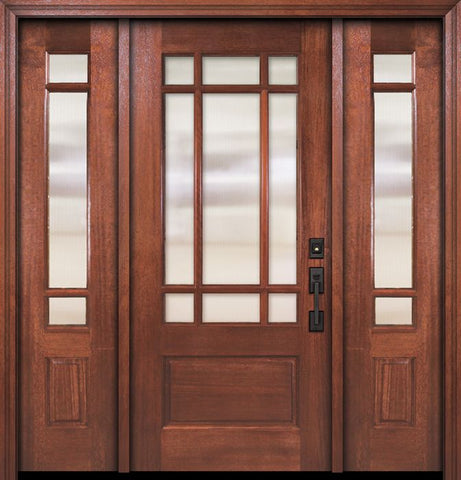 WDMA 56x80 Door (4ft8in by 6ft8in) Exterior Mahogany 80in 2/3 Lite Marginal 9 Lite SDL DoorCraft Door /2side 1