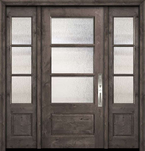 WDMA 56x80 Door (4ft8in by 6ft8in) Exterior Knotty Alder 80in 2/3 Lite 3 Lite SDL Estancia Alder Door /2side 1