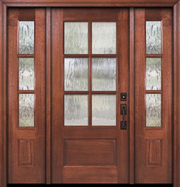 WDMA 56x80 Door (4ft8in by 6ft8in) Exterior Mahogany 80in 2/3 Lite 6 Lite SDL DoorCraft Door /2side 1