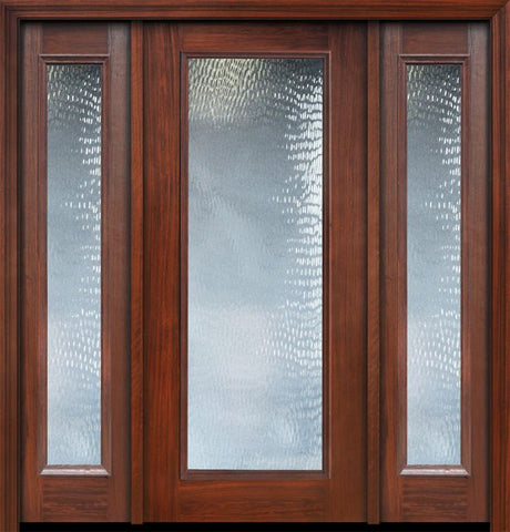 WDMA 56x80 Door (4ft8in by 6ft8in) French Cherry 80in Full Lite Privacy Glass Door /2side 1