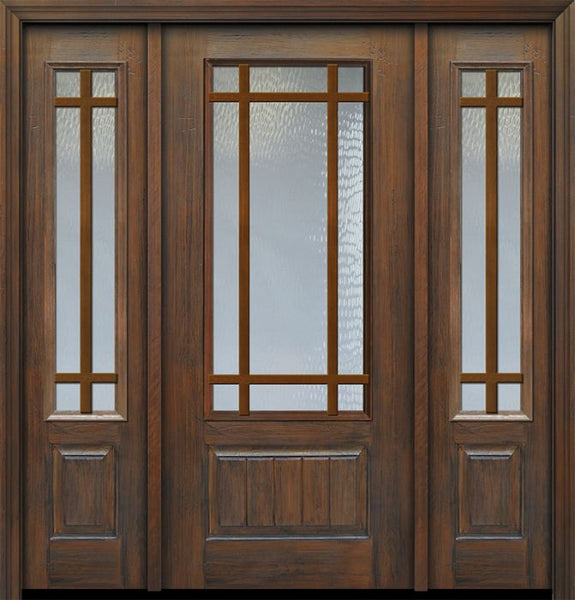 WDMA 56x80 Door (4ft8in by 6ft8in) Exterior Cherry IMPACT | 80in 3/4 Lite 1 Panel 9 Lite SDL Door /2side 1