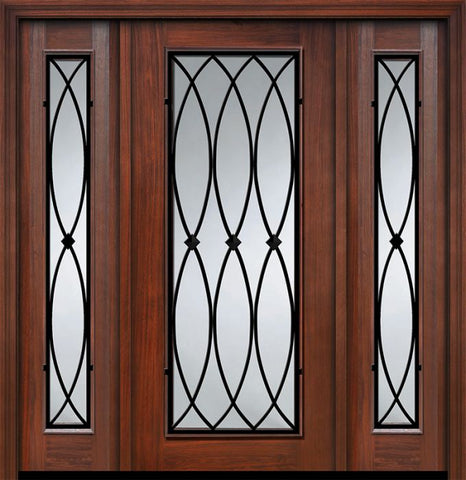 WDMA 56x80 Door (4ft8in by 6ft8in) Exterior Cherry IMPACT | 80in Full Lite La Salle Door /2side 1