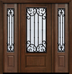 WDMA 56x80 Door (4ft8in by 6ft8in) Exterior Cherry IMPACT | 80in 1 Panel 3/4 Lite Valencia Door /2side 1