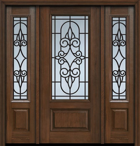 WDMA 56x80 Door (4ft8in by 6ft8in) Exterior Cherry 80in 1 Panel 3/4 Lite Salento / Walnut Door /2side 1