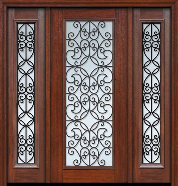 WDMA 56x80 Door (4ft8in by 6ft8in) Exterior Cherry 80in Full Lite Florence / Walnut Door /2side 1