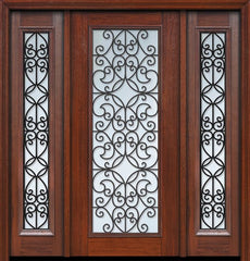 WDMA 56x80 Door (4ft8in by 6ft8in) Exterior Cherry 80in Full Lite Florence / Walnut Door /2side 1