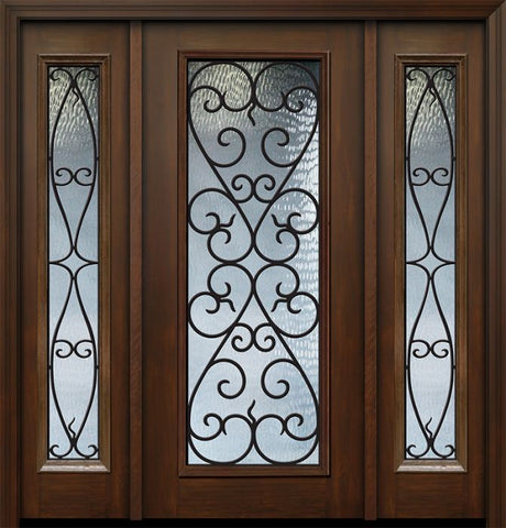 WDMA 56x80 Door (4ft8in by 6ft8in) Exterior Cherry 80in Full Lite Palermo / Walnut Door /2side 1
