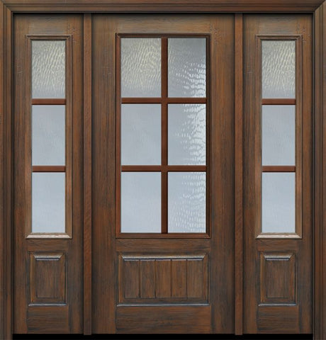 WDMA 56x80 Door (4ft8in by 6ft8in) French Cherry 80in 3/4 Lite 1 Panel 6 Lite SDL Door /2side 1